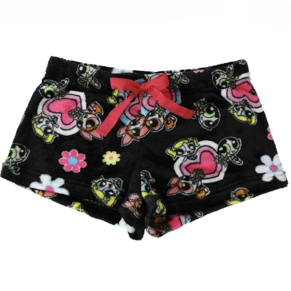 The Powerpuff Girls Plush Lounge Sleep Shorts Black XL